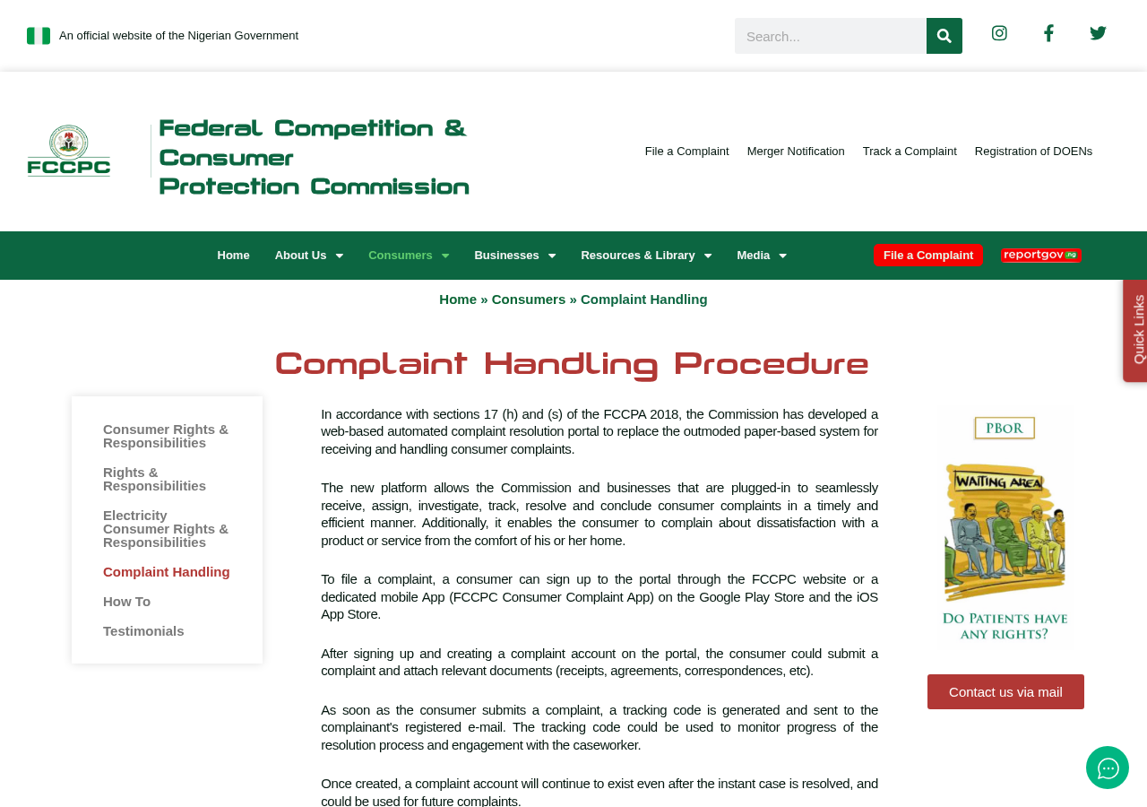 Dated FCCPC complaint-route capture for the Premier Bet check