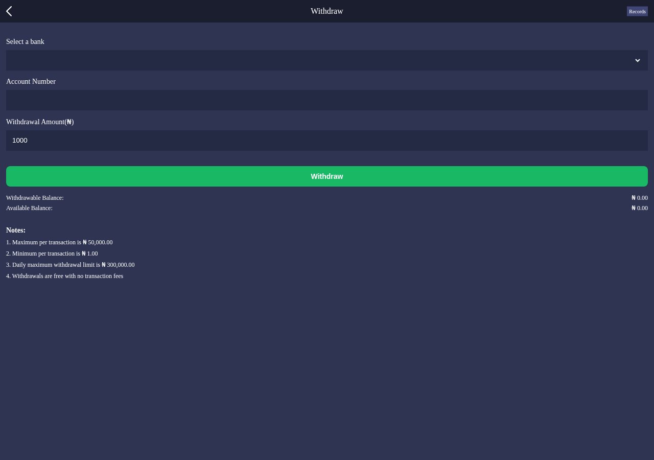iLOT withdrawal screen captured on 13 August 2026, preserving the limits compared in this review.